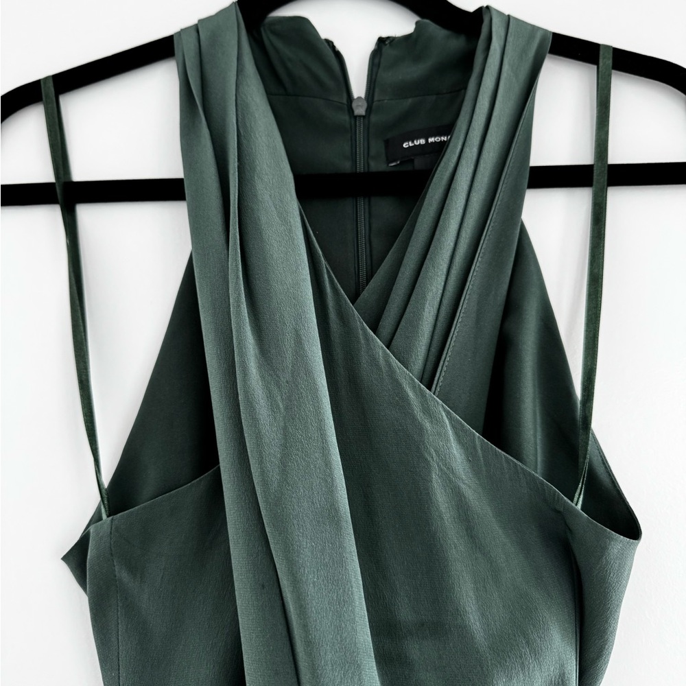 Club Monaco Silk Dark Green Dress - Picture 5 of 11
